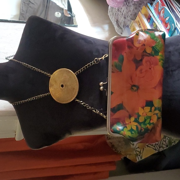 Patricia NASH Small Purse Potenaz Leather  Clutch Shoulder Bag Chain. Removable - Picture 2 of 13